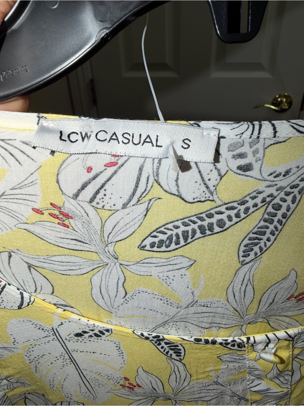 Yellow Floral Tie-Front Long-Sleeve Peplum Blouse - Picture 2 of 3